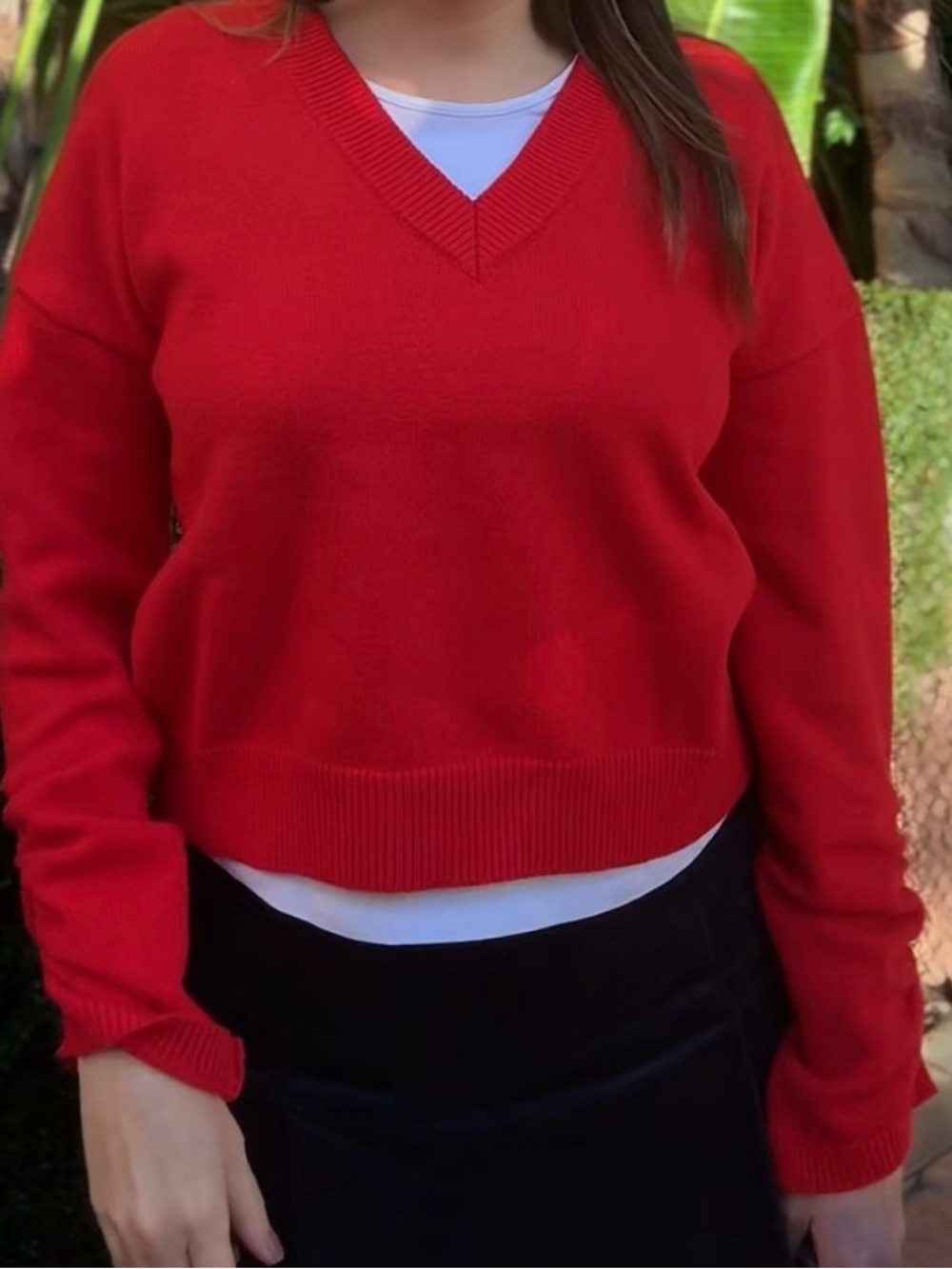 ASOS Red V-Neck Women's Sweater